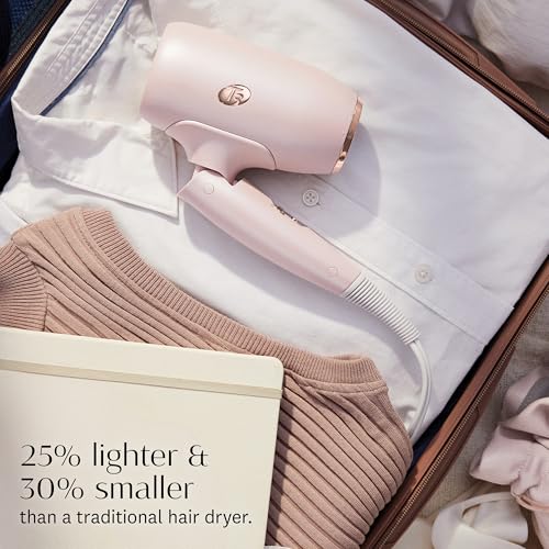 T3 Afar Lightweight Travel-Size Hair Dryer with Auto Dual Voltage, Folding Handle, Fast Drying, Lightweight and Ergonomic, Frizz Smoothing, Multiple Heat and Speed Combinations - Image 2