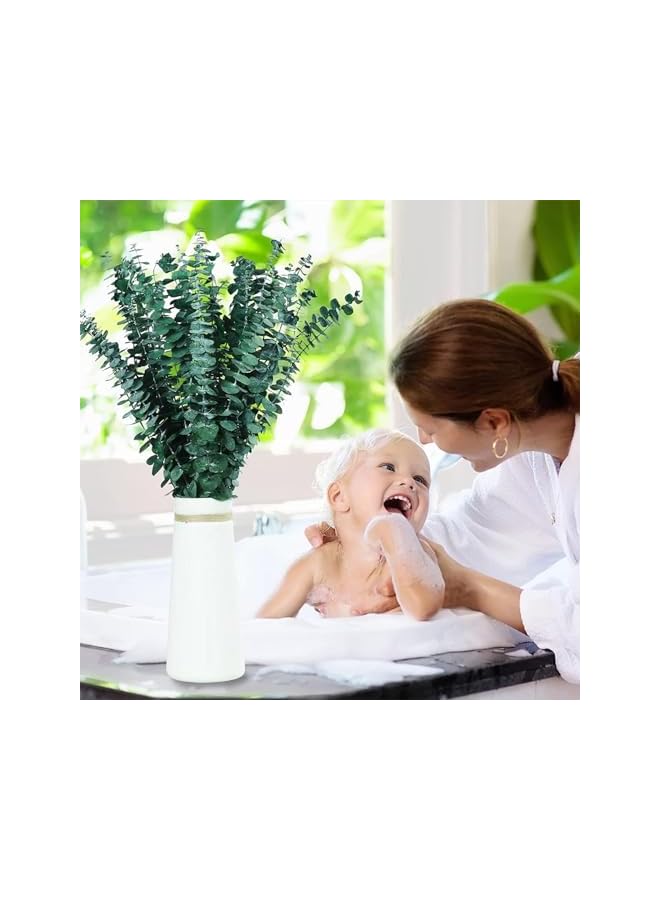 The Bros سيقان الكينا المجففة للاستحمام، 10 قطع بطول 17 بوصة من فروع أوراق الكينا الطبيعية الطازجة لتزيين المنزل في حفلات الزفاف - Image 3