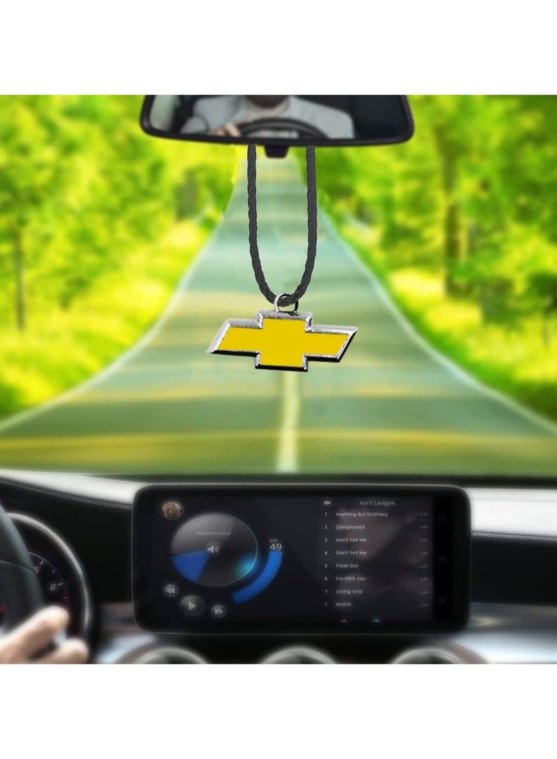 شيفروليه شعار سيارة شعار سيارة مرآة معلقة قلادة معدنية صغيرة سيارة الديكور سلسلة 1 قطعة - Image 2