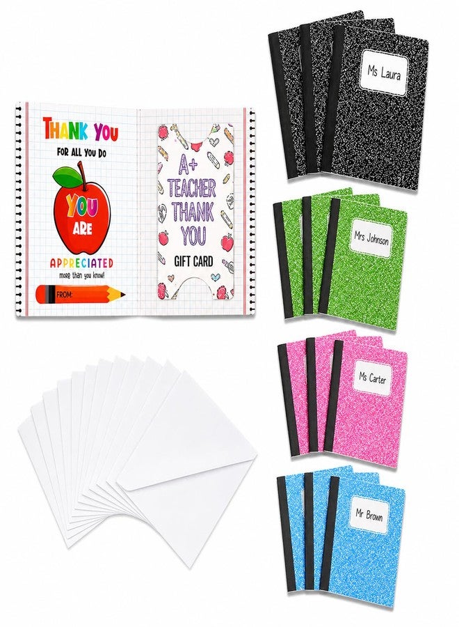 KATINAT Teacher Appreciation Gifts 12 Pack, Notebook Money Holder for Cash Gift with Envelopes, Teacher Gift Card Holder, End of Year Gifts Back to School Appreciation Week - Image 1