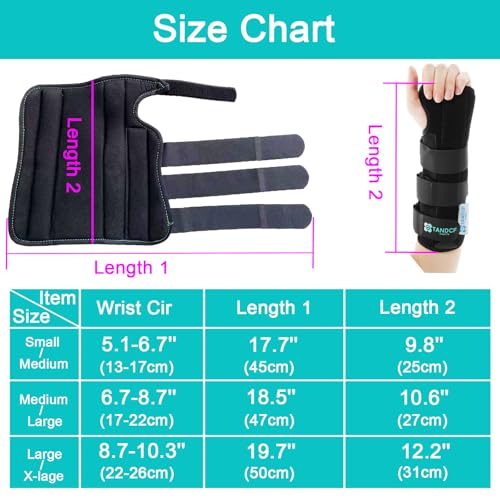 TANDCF Unisex Forearm and Wrist Support Splint Brace Double Fixation Wrist Brace for Carpal Tunnel, Adjustable Night Time Forearm Immobilizer Brace Splints,10.6 inch (27cm) length(LH/M) - Image 2