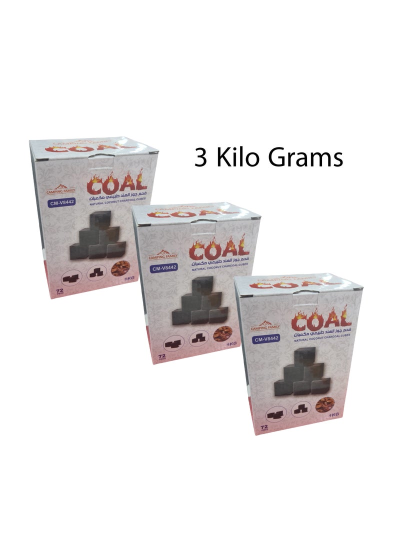 CAMPING FAMILY - 3Kg Coal From Coconut Shell Each Lasts 6 Hours - Image 1