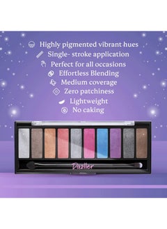 DAZLLER Dazller Eyeshadow 10-in-1 Palette,10g, DES5, Velvety Texture, No Patchiness, Easy blending, with Sponge-Brush Applicator (Multicolor)  - Image 5