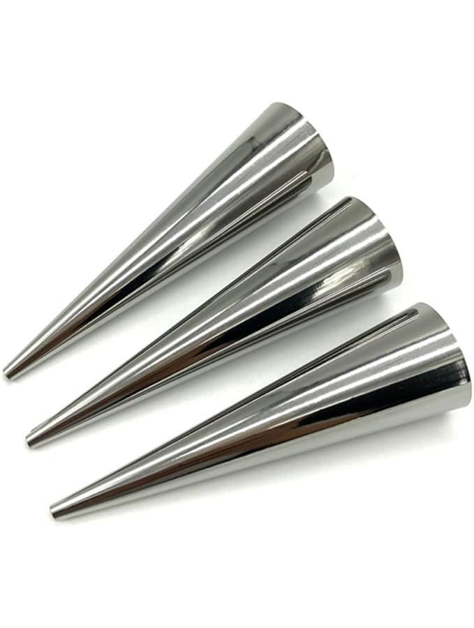 Stainless Steel Cannoli Molds Set 16 Pcs Conical Pastry Tubes Silver 12X3X3 CM - Image 1