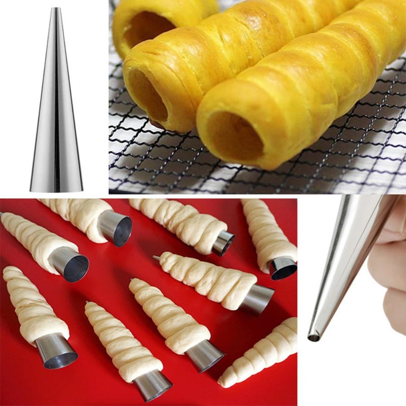 Stainless Steel Cannoli Molds Set 16 Pcs Conical Pastry Tubes Silver 12X3X3 CM - Image 4
