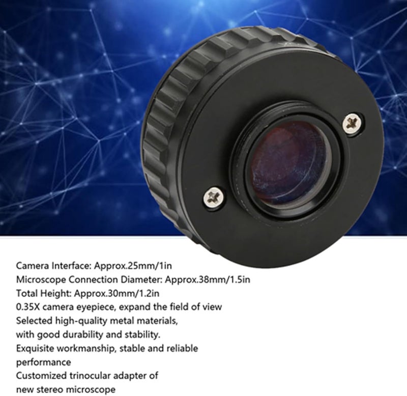 Liccx 0.35X Microscope Adapter，CTV Microscope Lens Camera Interface Adapters，Mount Lens Adapter Microscope Accessory，for Trinocular Stereo Microscope - Image 1