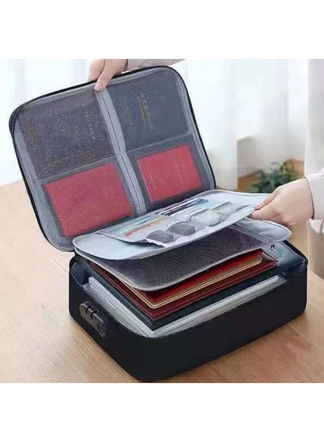 Fireproof Lock Box 4 Layer Waterproof Document Bag Large Capacity For Passports Certificates - Image 4