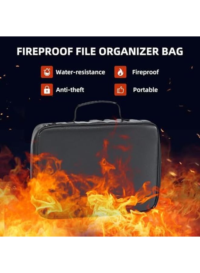 Fireproof Lock Box 4 Layer Waterproof Document Bag Large Capacity For Passports Certificates - Image 5