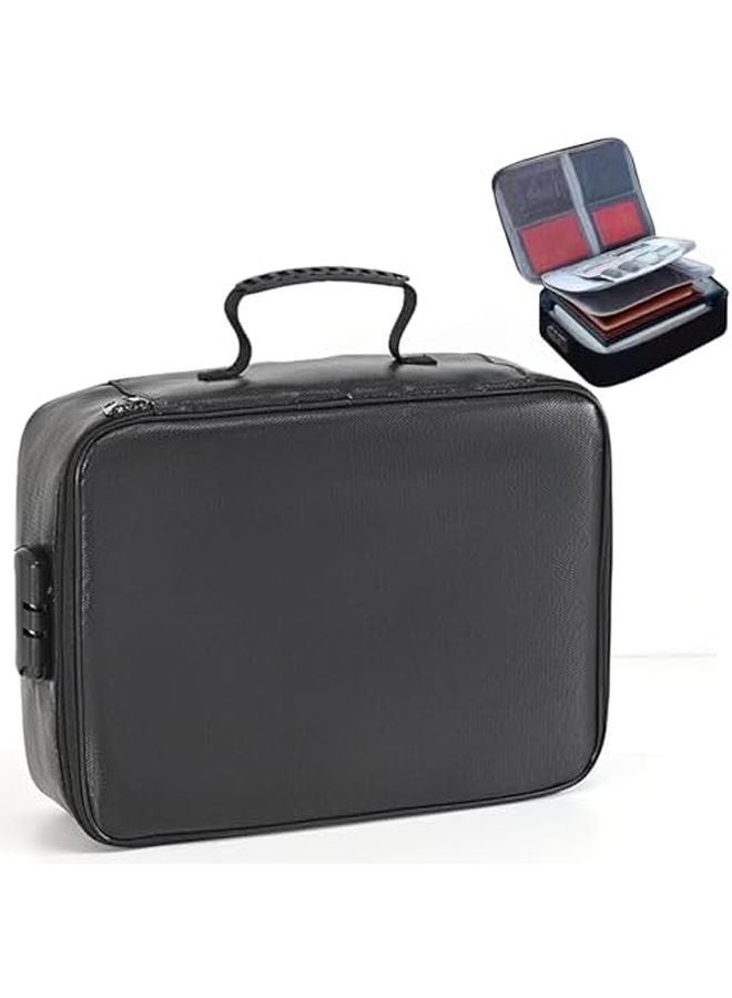 Fireproof Lock Box 4 Layer Waterproof Document Bag Large Capacity For Passports Certificates - Image 1