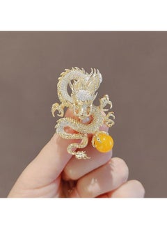 Generic Golden Zodiac dragon brooch luxury national fashion suit corsage vintage rhinestone accessories 2023 new coat pin buckle  - Image 1