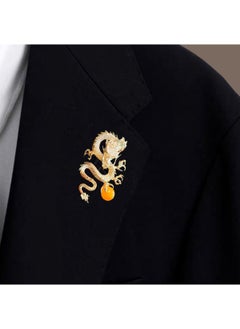 Generic Golden Zodiac dragon brooch luxury national fashion suit corsage vintage rhinestone accessories 2023 new coat pin buckle  - Image 3