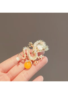 Generic Golden Zodiac dragon brooch luxury national fashion suit corsage vintage rhinestone accessories 2023 new coat pin buckle  - Image 4