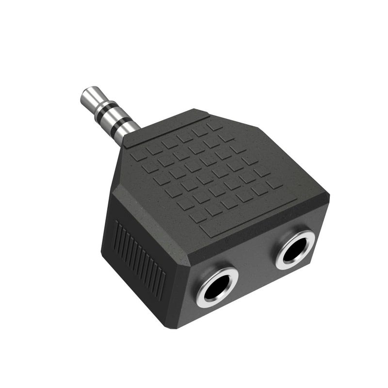 Hama Audio Adapter, 3.5 mm Jack Plug - 2 x 3.5 mm Jack Socket, Stereo- Black - Image 2