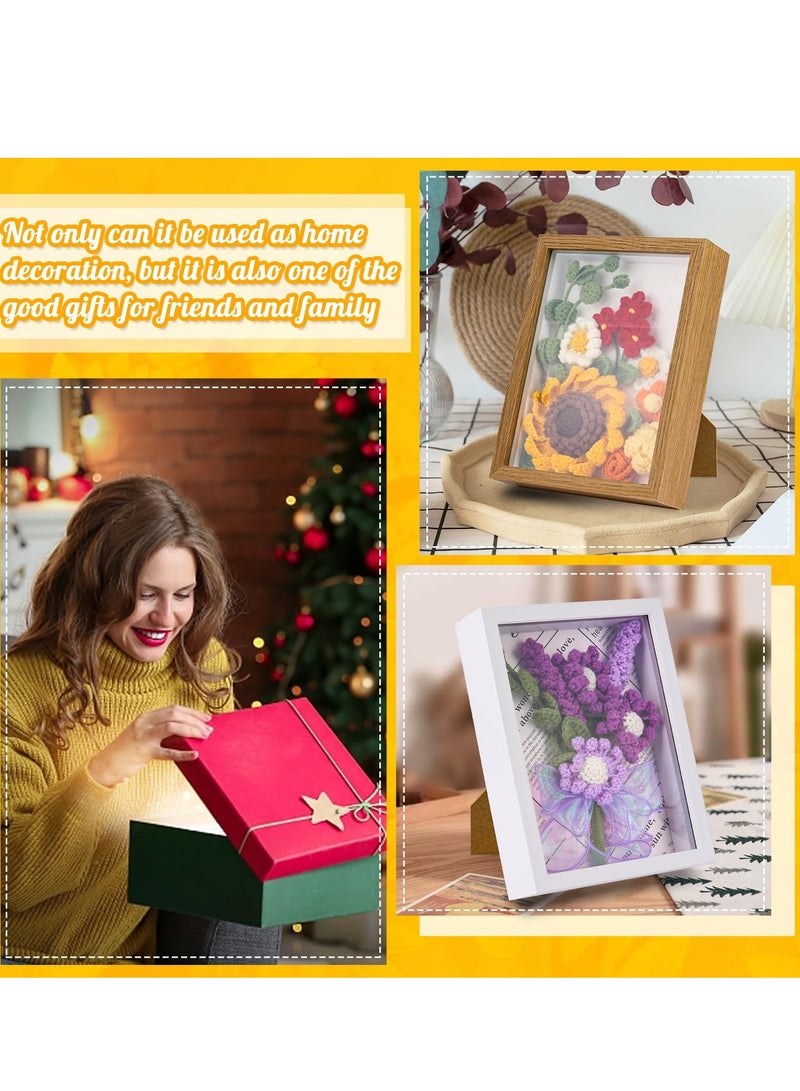 مجموعة الكروشيه للمبتدئين - مجموعة كروشيه - مجموعة باقة الكروشيه مع إطار صور - خيوط - خطافات -Markers تعليمية - حشوات ألياف - أسلاك زهور - فكرة هدية ليوم الحب أو عيد الأم - دوار الشمس - Image 5