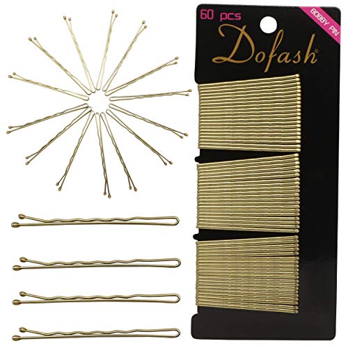 Dofash 5CM/2in Wavy Bobby Pins Blonde Hairpins Metal Hair Grips for Hair Decoration 60pcs (Blonde) - Image 1