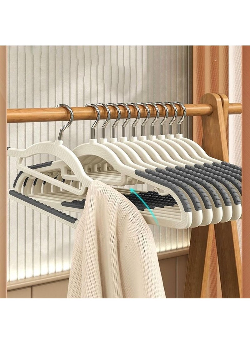 LEDIN Pants Hangers Non Slip Space Saving Pants Hangers Trouser Hangers Stainless Steel Metal Multilayer Pants Hangers Closet Storage for Pants Jeans Shirts Scarfs Ties (10 PACK)  - Image 3