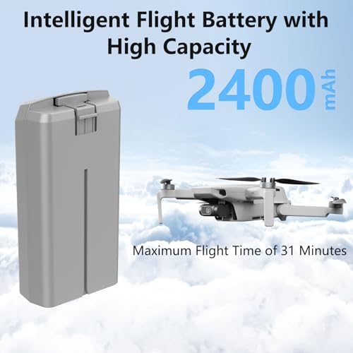 MVMOD بطارية MVMOD ميني 4K/ميني 2 2Pack مع محطة شحن، بطاريات ذكية لـ DJI ميني SE مع محور شحن ثنائي الاتجاه، بطارية قابلة لإعادة الشحن 2400mAh 7.7V 31 دقيقة زمن الطيران - Image 3