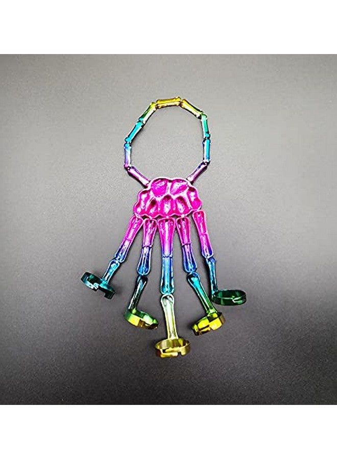 سيثر سوار هيكل معدني إكسسوارات الهالوين سوار إصبع قوطي على شكل مخلب شبح جمجمة أصابع للحفلات (ملون) - Image 5