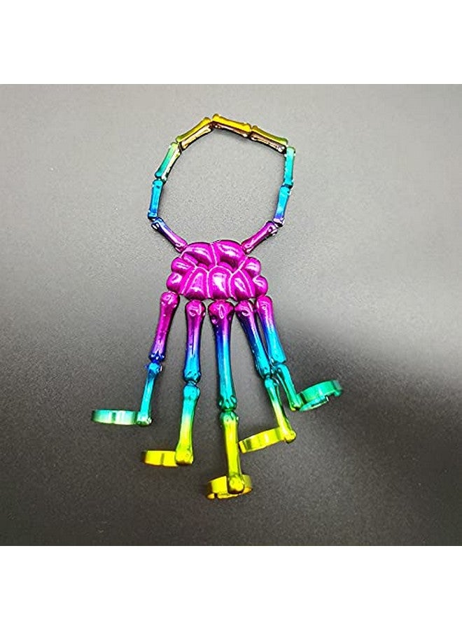 سيثر سوار هيكل معدني إكسسوارات الهالوين سوار إصبع قوطي على شكل مخلب شبح جمجمة أصابع للحفلات (ملون) - Image 4