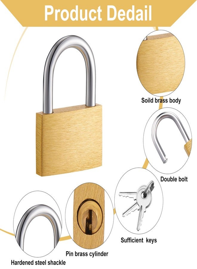 Kenning 16 Pcs Solid Keyed Alike Padlocks 0.98" Solid Brass Padlock with Key Weatherproof Luggage Locks Suitcase Lock Wide Body with Hardened Steel Shackle for Sheds, Storage Unit, Gym Fence - Image 3