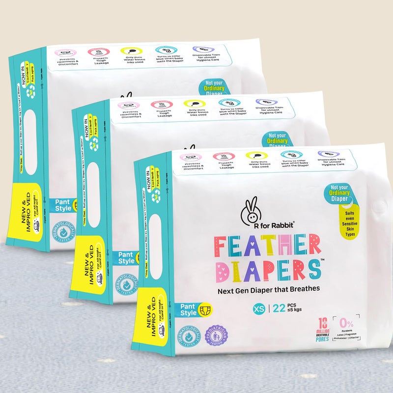 R for Rabbit R لربت XS حفاضات جديدة من الريش الفاخر بأسلوب السروال - Image 1