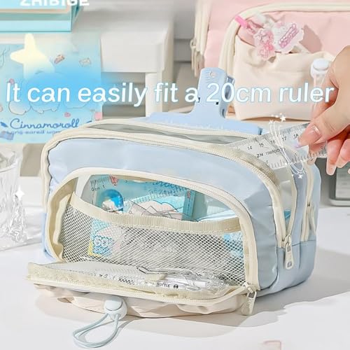 Hexwell Pencil Cases Large Capacity Pencil Bag Pouch Holder Box for Girls Kids Office Students Organizer School Stationery Supplies (Blue) - Image 5