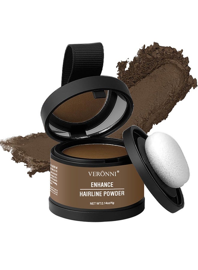 VERONNI Hairline Powder Root Touch Up Hair Color, Hairline Shadow Powder, Hairline Powder Instantly Conceals, Instant Volume And Scalp Coverage For Thinning Hair, Fast And Full Care, 100% Water Sweat Resistant (Light Brown) - Image 1