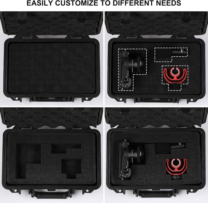 Mayouko Portable Tool Box with Shock- Proof Sponge, Water Proof Grade IP67, Waterproof Hard Case with Foam Insert, Shockproof Carrying Case, Explosion Proof Box, 11.6"L×8.3"W×3.9"H - Image 3