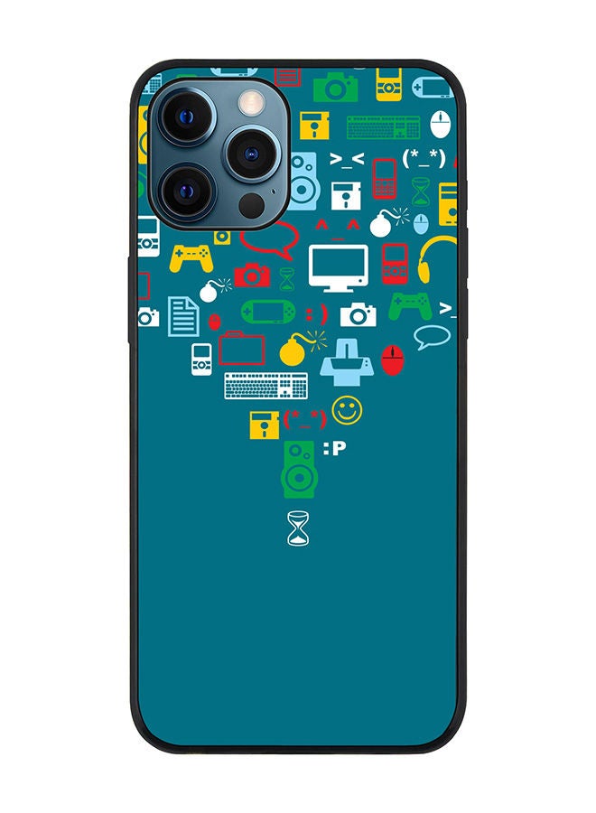 Stylizedd Rugged Black edge case for Apple iPhone 12 Pro Slim fit Soft Case Flexible Rubber Edges Anti Drop TPU Gel Thin Cover - Convergence (Green) - Image 1