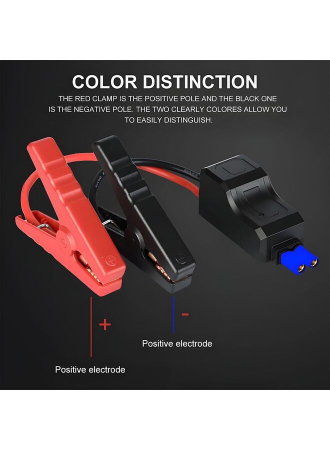 Car Jump Starter Clamps, 12V Automotive Portable Emergency Booster Jumper Starter Booster Clamp Cables, EC5 Connector Replacement Alligator Clip, Universal for Vehicle, SUV, Truck, RV - Image 4