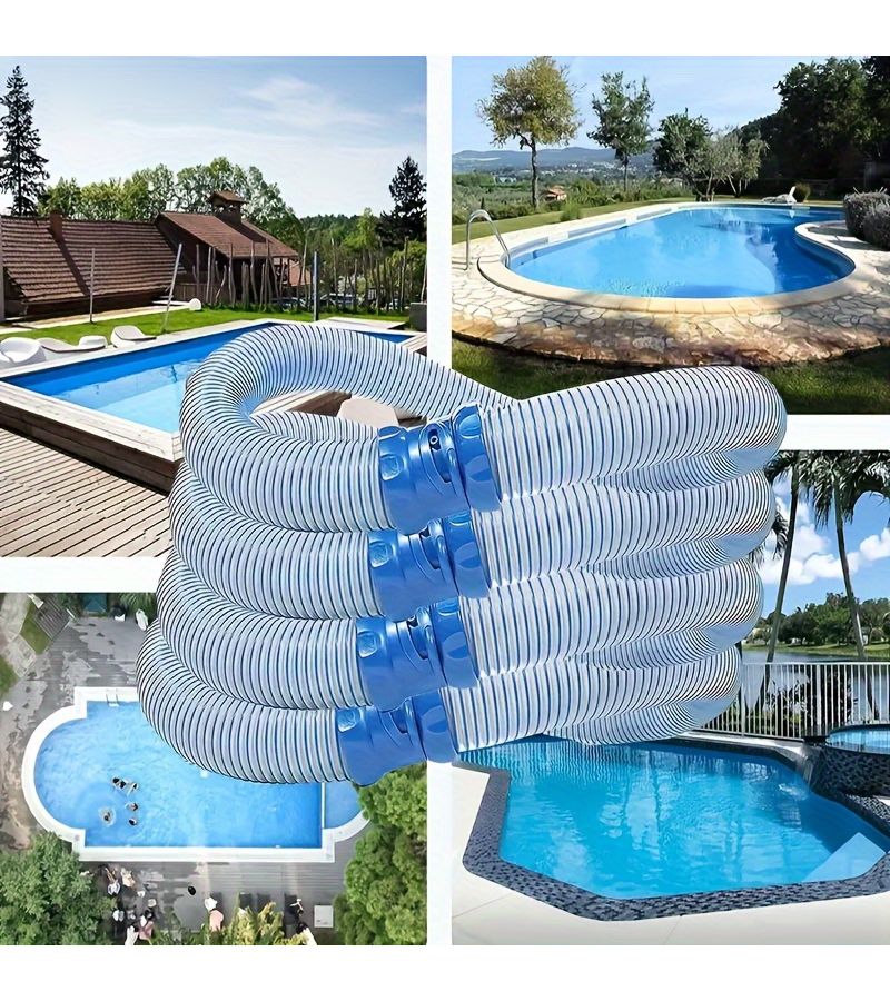 8Pcs Pool Vacuum Hose Compatible With Zodiac X7 T3 T5 Mx6 Mx8 39 37 Inch Blue Polyethylene Pool Cleaning Equipment Elastic Durable Hose Vacuum Kit - Image 3