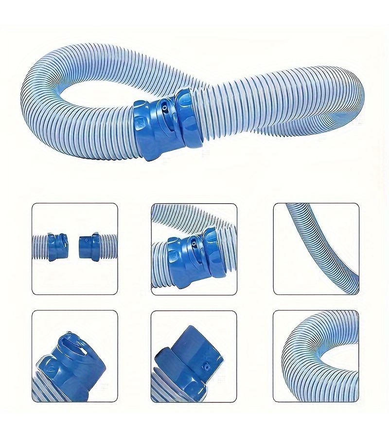 8Pcs Pool Vacuum Hose Compatible With Zodiac X7 T3 T5 Mx6 Mx8 39 37 Inch Blue Polyethylene Pool Cleaning Equipment Elastic Durable Hose Vacuum Kit - Image 2