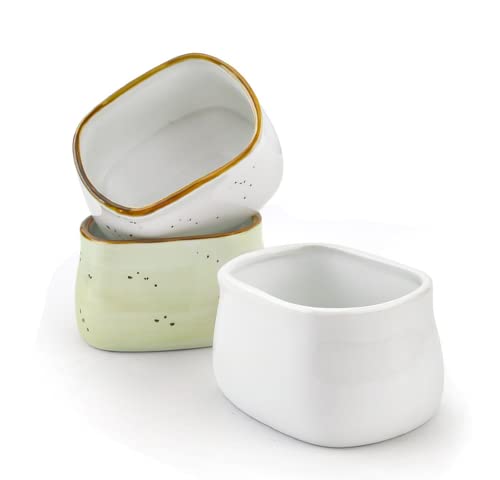 RockTrend Simple Square Ceramic Sugar Bowl Sugar Packet Holder Tea Bag Bowl, Set of 2-White - Image 4