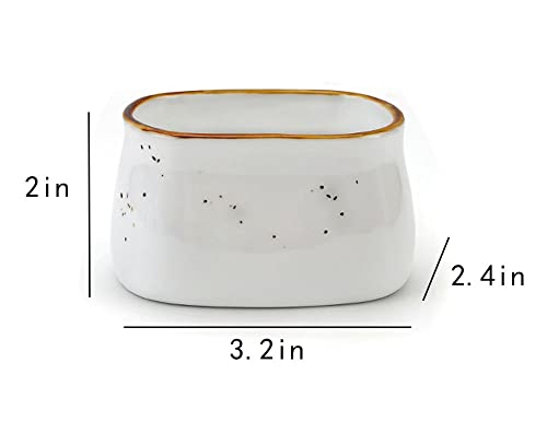 RockTrend Simple Square Ceramic Sugar Bowl Sugar Packet Holder Tea Bag Bowl, Set of 2-White - Image 2