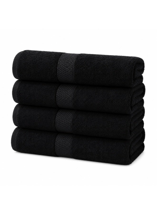 Bliss Casa Bath Towel Set 80x180 cm (4 Pack) - 650 GSM 100% Cotton Quick Drying Highly Absorbent Thick Bathroom Towels - Soft Hotel Quality for Bath and Spa - Image 1