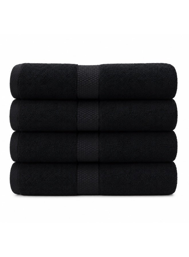 Bliss Casa Bath Towel Set 80x180 cm (4 Pack) - 650 GSM 100% Cotton Quick Drying Highly Absorbent Thick Bathroom Towels - Soft Hotel Quality for Bath and Spa - Image 2