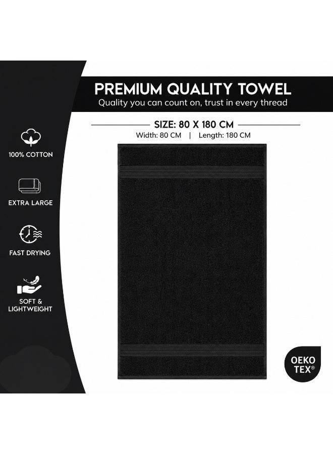 Bliss Casa Bath Towel Set 80x180 cm (4 Pack) - 650 GSM 100% Cotton Quick Drying Highly Absorbent Thick Bathroom Towels - Soft Hotel Quality for Bath and Spa - Image 4