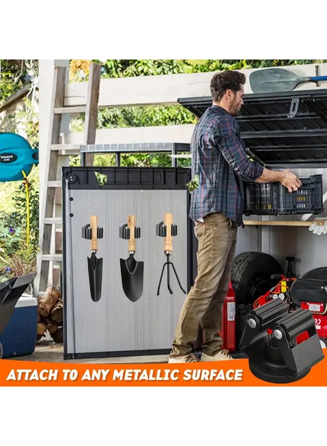 4 قطع ممسحة مغناطيسية متينة حامل ممسحة مثبت على الحائط أسود بدون مسامير تركيب سهل - Image 4