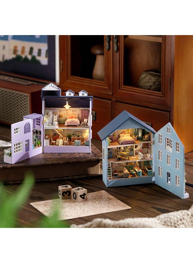 الأزرق جي دبليو Diy Cabin Milin Manor-Happy Manor ، يمكن فتح الخشب المصنوع يدويًا ويغلق - Image 5