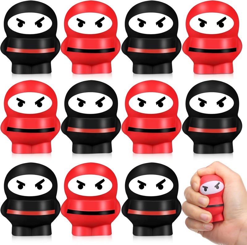 Jerify 12 Pieces Ninja Stress Balls Ninja Party Favors Warriors Fighters Figures Stress Toys Soft Funny Slow Rising Toys for Birthday Party Favors Supplies - Image 1