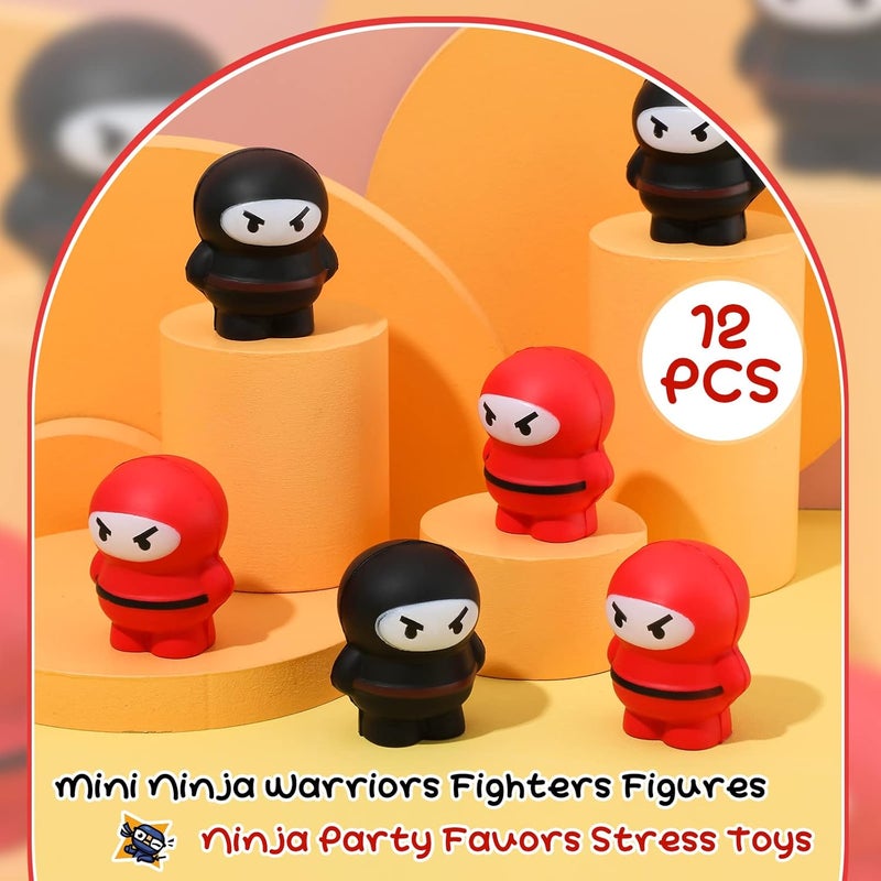 Jerify 12 Pieces Ninja Stress Balls Ninja Party Favors Warriors Fighters Figures Stress Toys Soft Funny Slow Rising Toys for Birthday Party Favors Supplies - Image 5