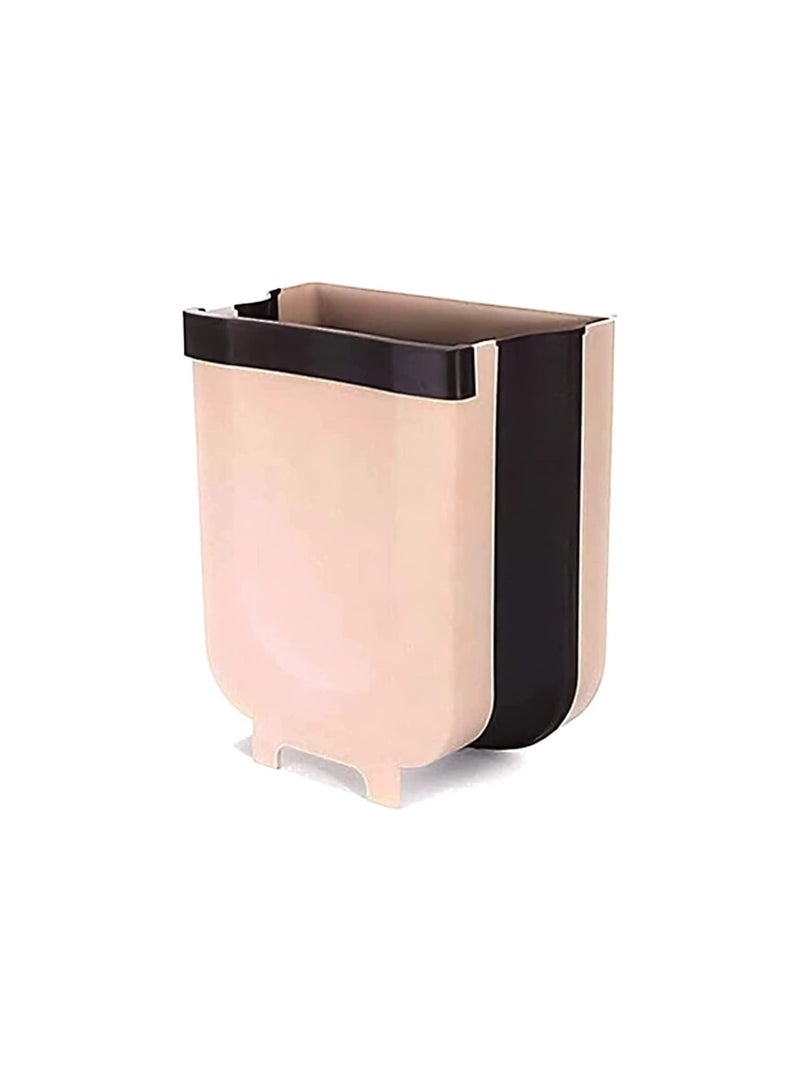 DeloPik Hanging Kitchen Trash Can, Foldable Waste Bin, Hang Small Plastic Garbage - Image 1