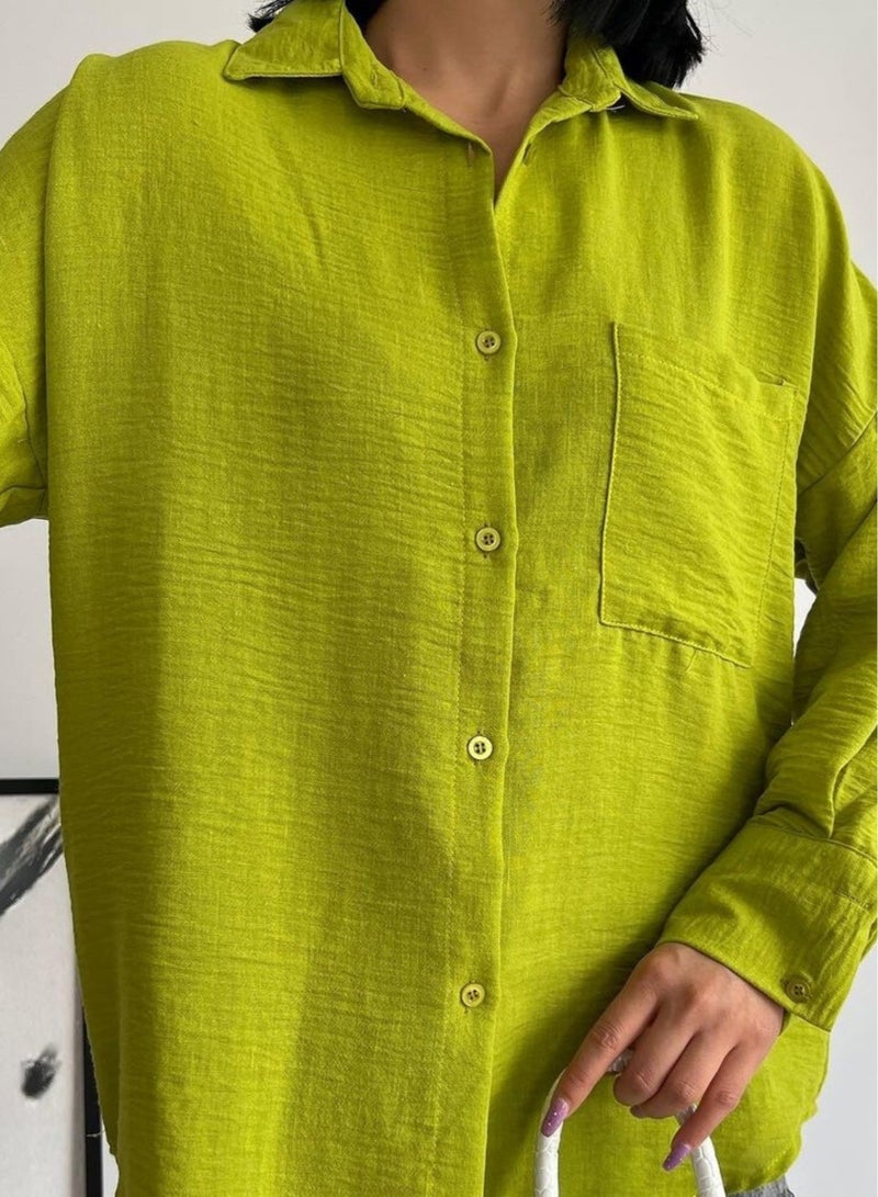 جوي قميص تركى واسع اخضر - Image 2