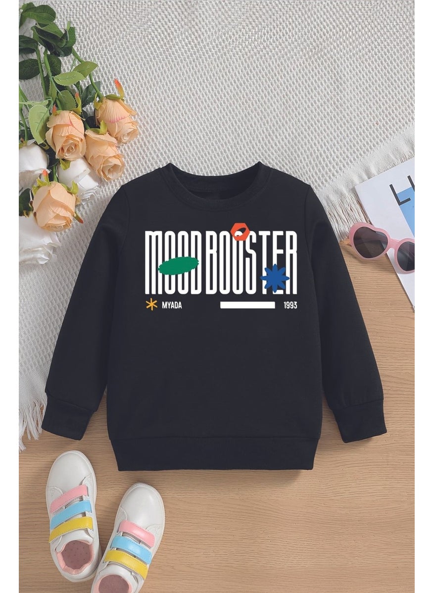 Myada - Moodbooster 1993 Printed Oversize Hooded Kids Sweatshirt with Polar Fleece Inside 15640 - Image 1