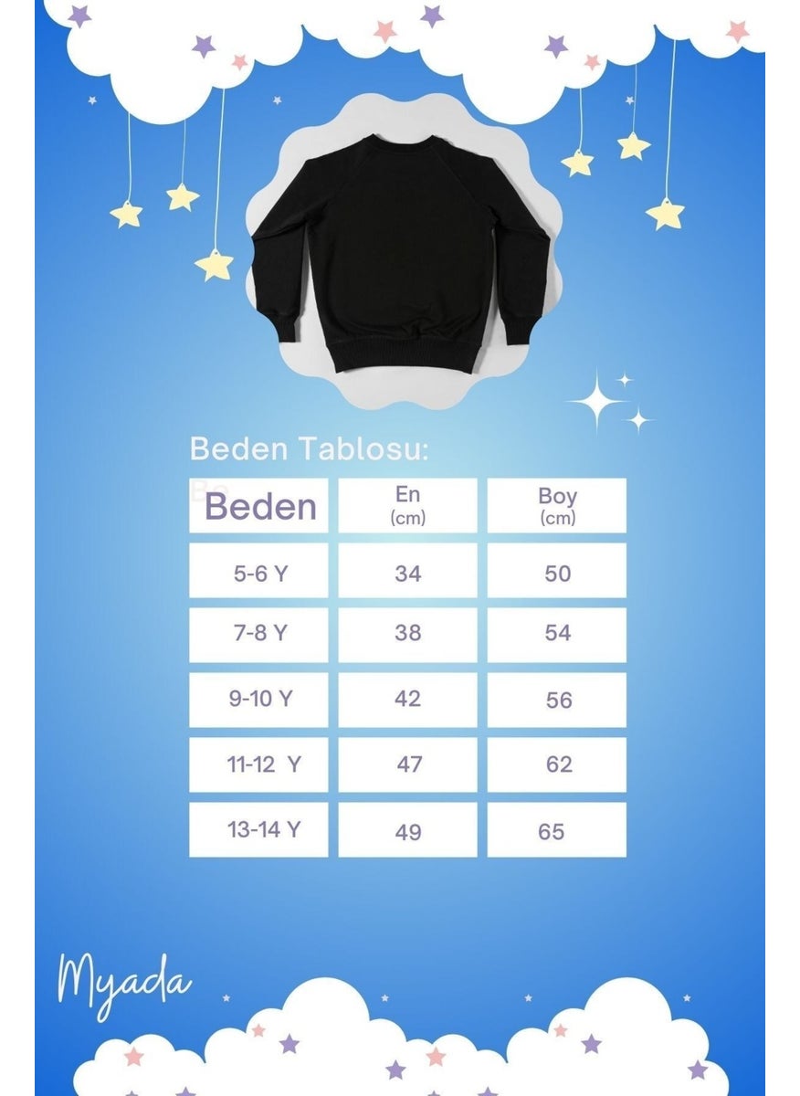 Myada - Moodbooster 1993 Printed Oversize Hooded Kids Sweatshirt with Polar Fleece Inside 15640 - Image 1