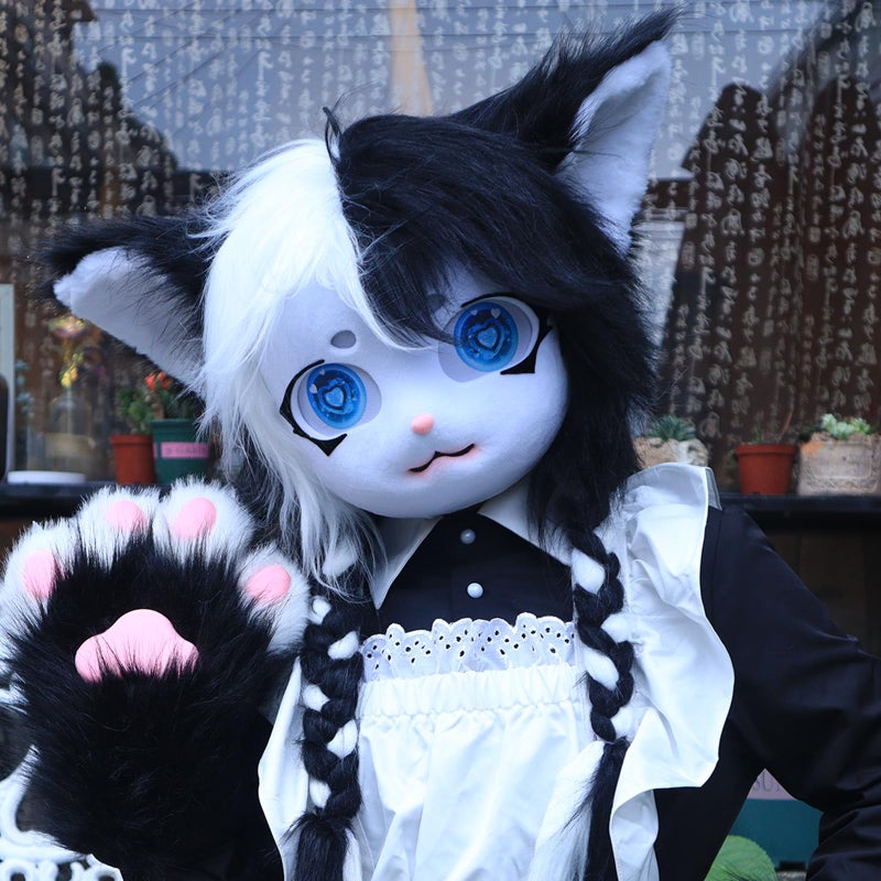 hbbhml Animal Cat Head Mask Fursuit Cute Plush Anime Masks for Halloween Masquerade Cosplay Costume Accessory - Image 5