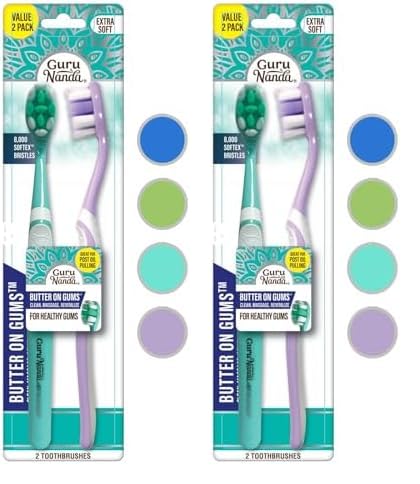 GuruNanda Butter on Gums Toothbrush with Extra Soft Bristles for Sensitive Gums Soft Toothbrush for Kids  Adults 2 ct Pack of 2 - Image 1