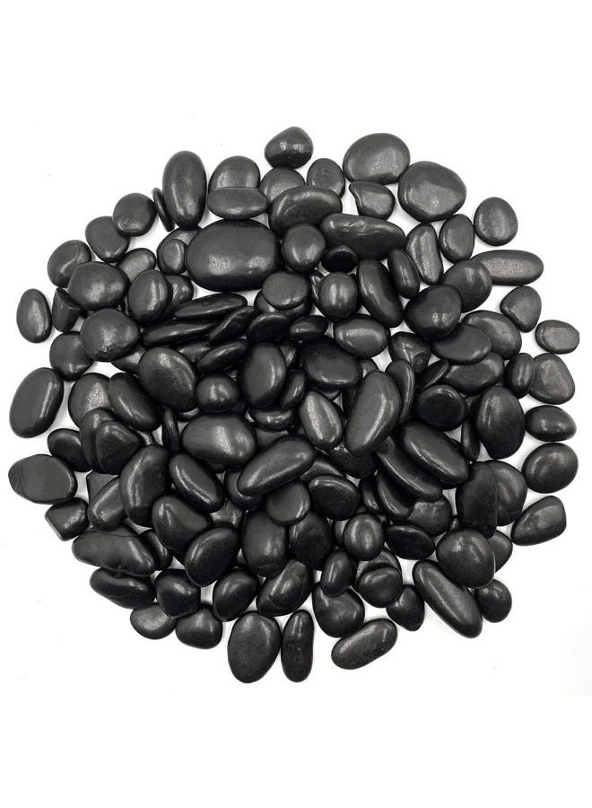 RITOLLO 6 Pound River Rocks, Decorative Black Pebbles for Indoor Plants, 0.5-1 Inch Garden Landscaping Stones, Home Decor, Natural Gravel Filler for Vase, Fish Tank, Aquariums - Image 1
