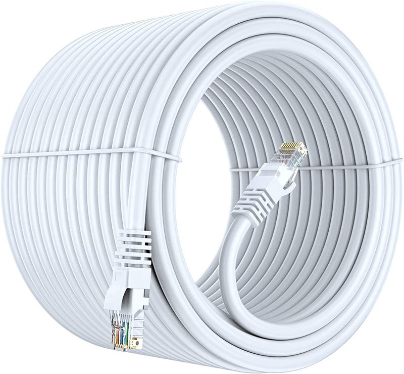 FEDUS LAN Ethernet Network High Speed Patch Gigabit Cat 6 Cable Wires Cable for Modem, LAN ADSL (25m), White - Image 1