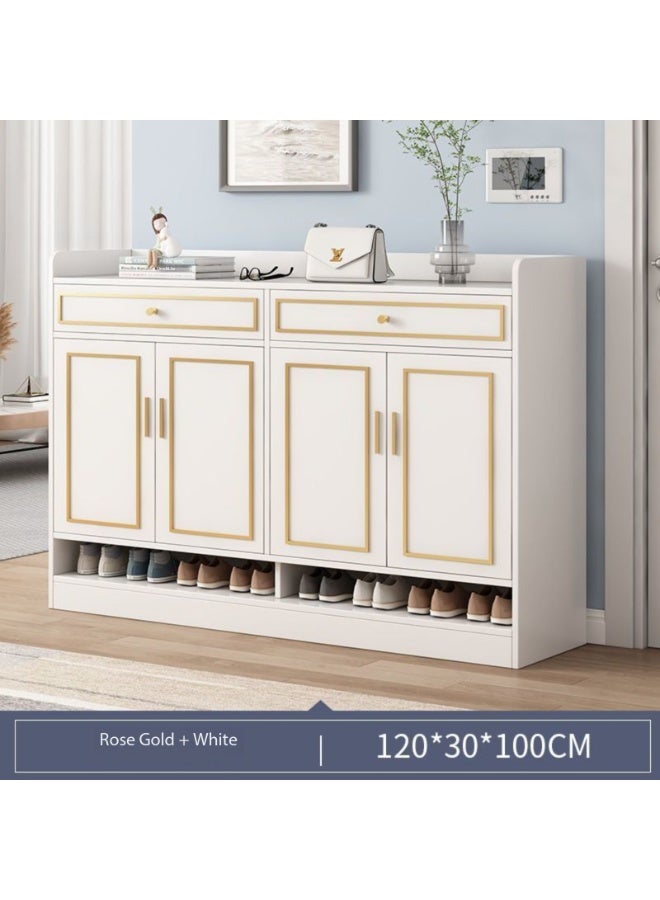  CityRiya-Long حذاء مجلس الوزراء حذاء رف 4 أبواب 2 درجات ، سعة كبيرة متعددة الوظائف الحديثة الخشب مستقلة تخزين الأحذية لغرفة النوم غرفة المعيشة مدخل (XG026) - Image 2